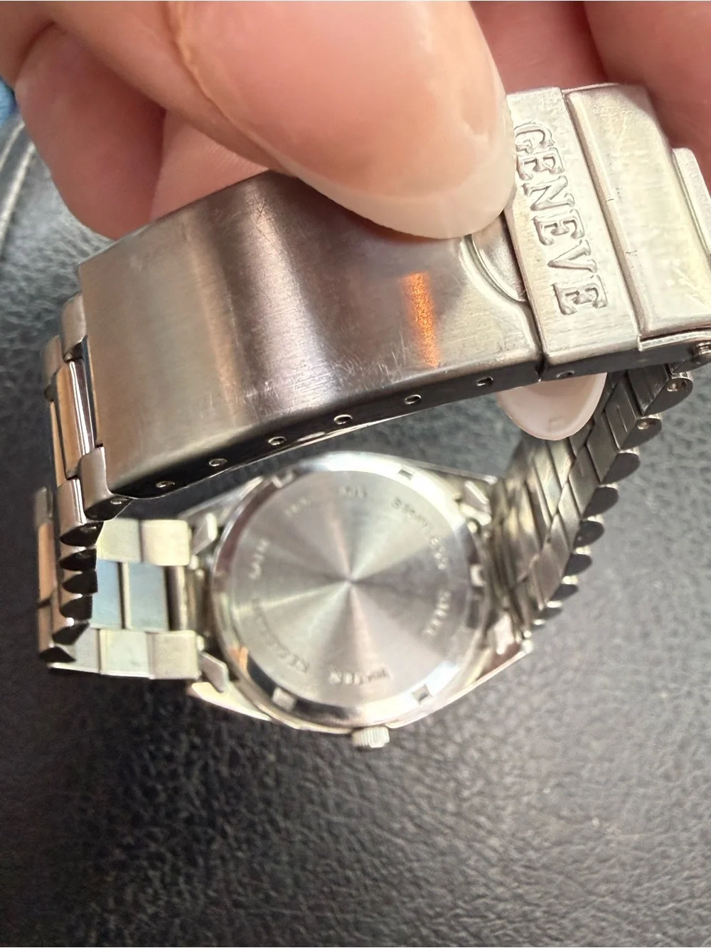 Men's Blue Dial Stainless Steel Day-Date Watch